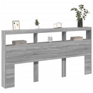 LED Kopfteil Grau Sonoma 200 cm