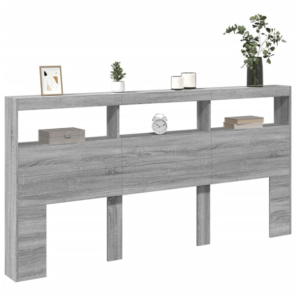 LED Kopfteil Grau Sonoma 200 cm
