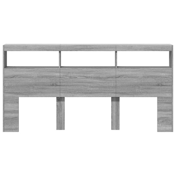 LED Kopfteil Grau Sonoma 200 cm