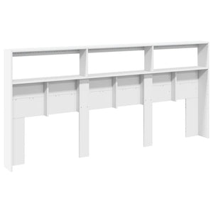 LED Kopfteil mit Ablagen Weiß 220 cm