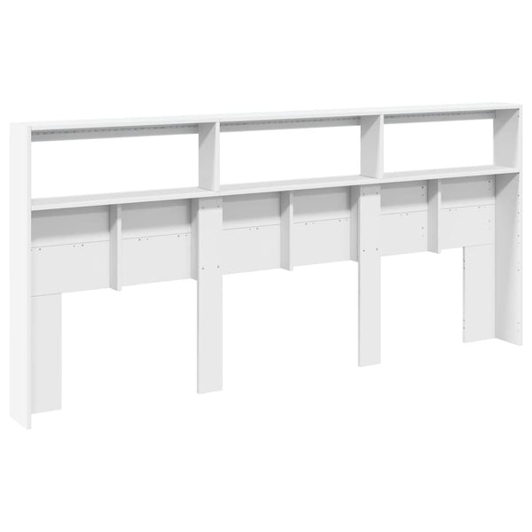 LED Kopfteil mit Ablagen Weiß 220 cm