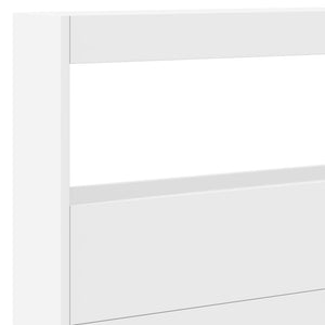 LED Kopfteil mit Ablagen Weiß 220 cm