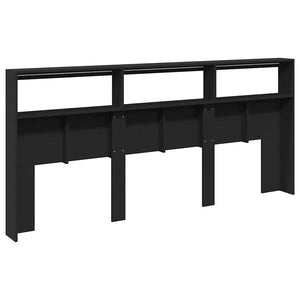 LED Kopfteil mit Ablagen, Schwarz, 220 cm