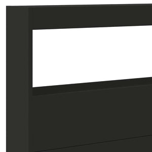 LED Kopfteil mit Ablagen, Schwarz, 220 cm