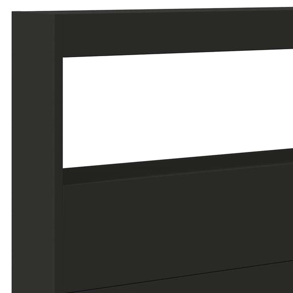 LED Kopfteil mit Ablagen, Schwarz, 220 cm