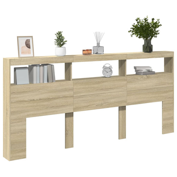 LED Kopfteil Sonoma-Eiche 220cm