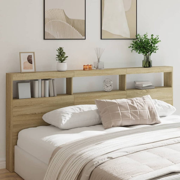 LED Kopfteil Sonoma-Eiche 220cm