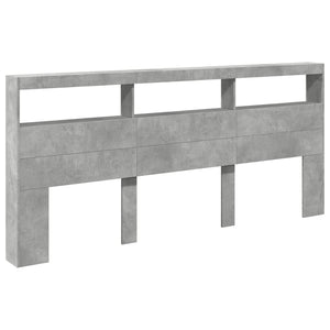 LED Kopfteil mit Ablage Betongrau 220 cm