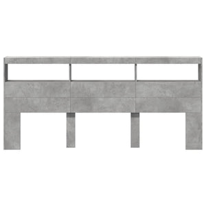 LED Kopfteil mit Ablage Betongrau 220 cm