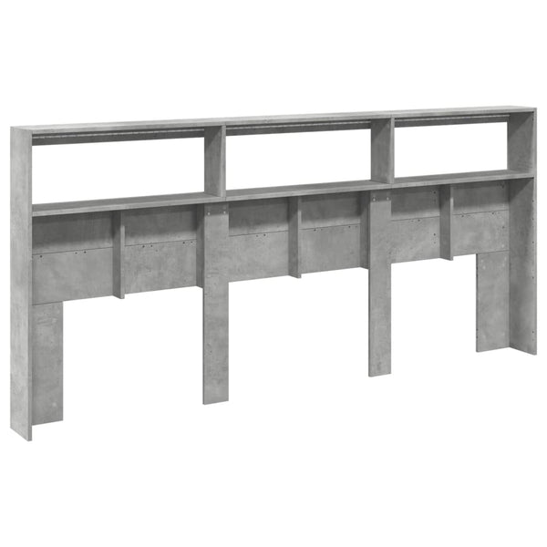 LED Kopfteil mit Ablage Betongrau 220 cm