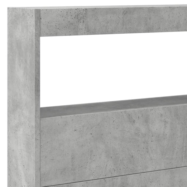 LED Kopfteil mit Ablage Betongrau 220 cm