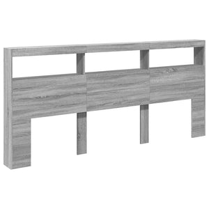 LED Kopfteil mit Ablage Grau Sonoma 220 cm