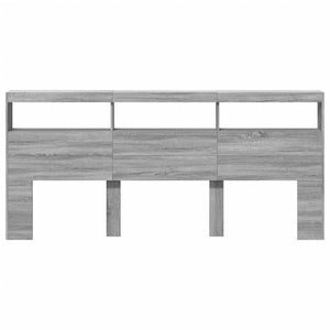 LED Kopfteil mit Ablage Grau Sonoma 220 cm