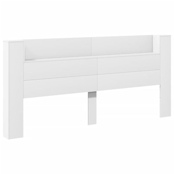 LED Kopfteil mit Ablagen, Weiß, 220 cm
