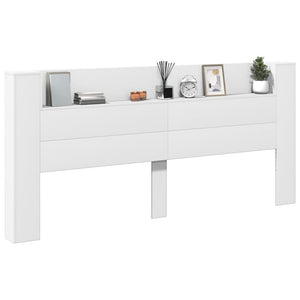 LED Kopfteil mit Ablagen, Weiß, 220 cm
