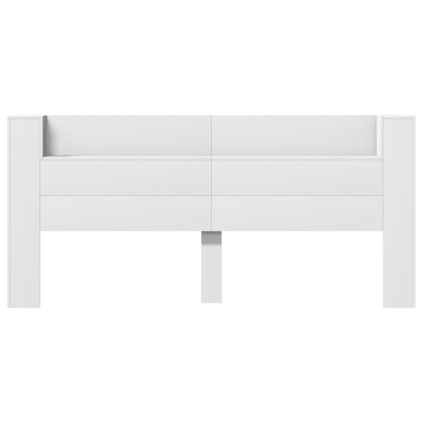 LED Kopfteil mit Ablagen, Weiß, 220 cm