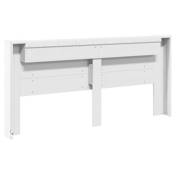 LED Kopfteil mit Ablagen, Weiß, 220 cm