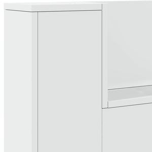 LED Kopfteil mit Ablagen, Weiß, 220 cm