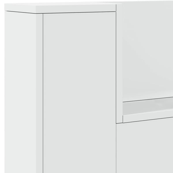 LED Kopfteil mit Ablagen, Weiß, 220 cm