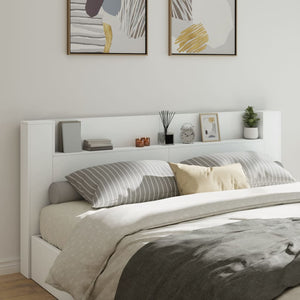 LED Kopfteil mit Ablagen, Weiß, 220 cm
