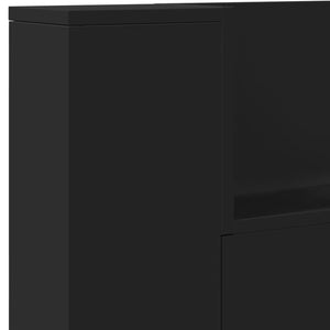 LED Kopfteil mit Ablagen, Schwarz, 220 cm