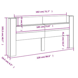 LED Kopfteil Sonoma-Eiche 220 cm