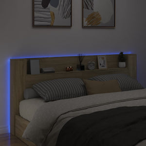 LED Kopfteil Sonoma-Eiche 220 cm
