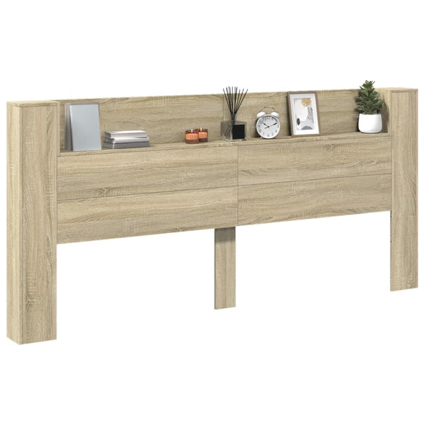 LED Kopfteil Sonoma-Eiche 220 cm