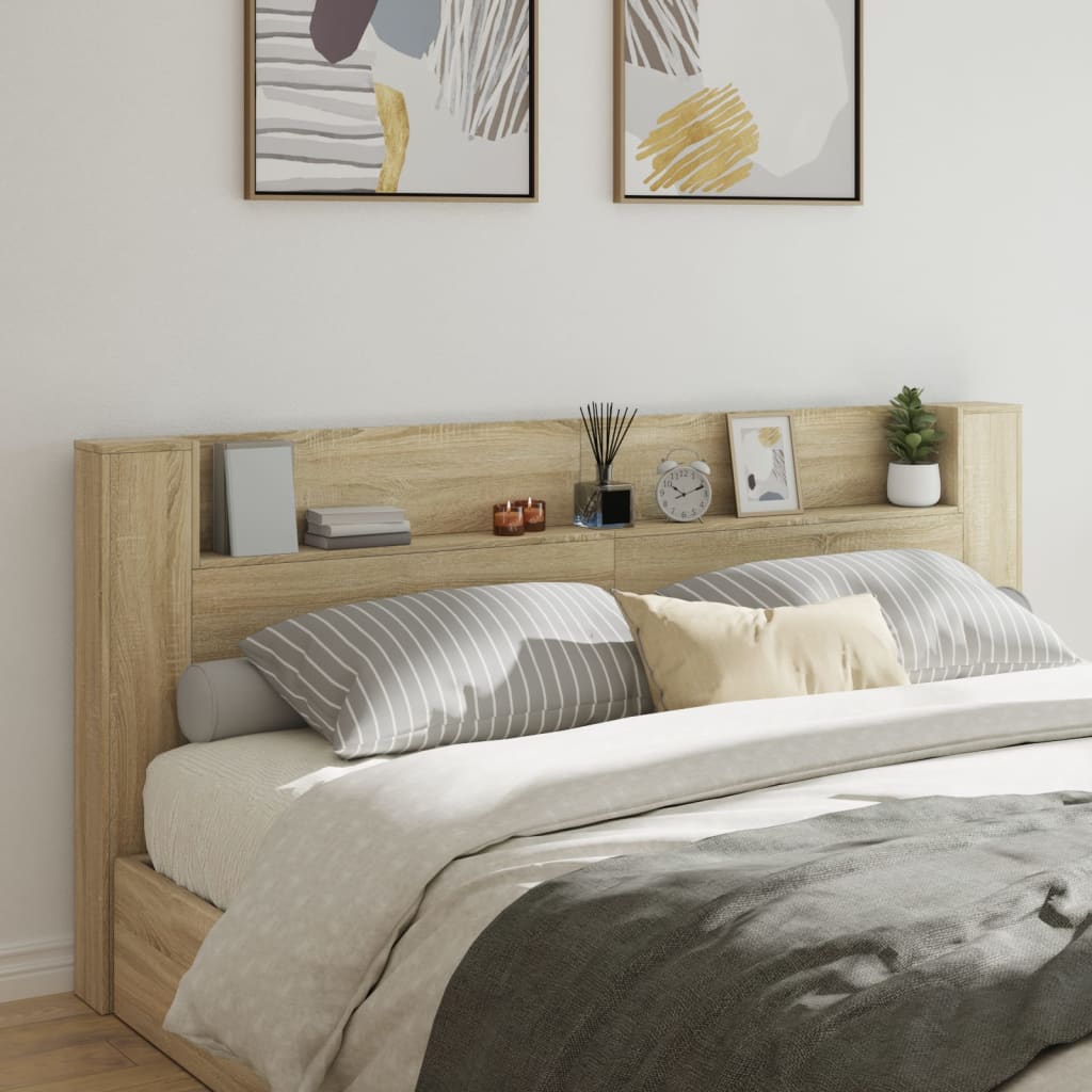 LED Kopfteil Sonoma-Eiche 220 cm