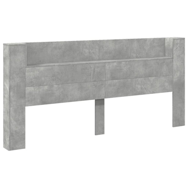 LED Kopfteil mit Ablage Betongrau 220 cm