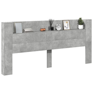 LED Kopfteil mit Ablage Betongrau 220 cm