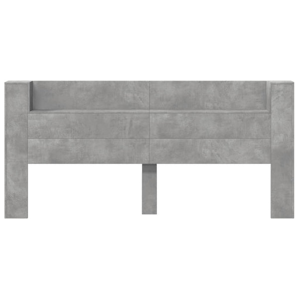 LED Kopfteil mit Ablage Betongrau 220 cm
