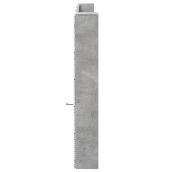LED Kopfteil mit Ablage Betongrau 220 cm