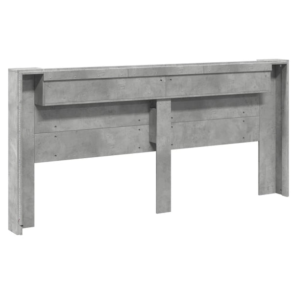 LED Kopfteil mit Ablage Betongrau 220 cm