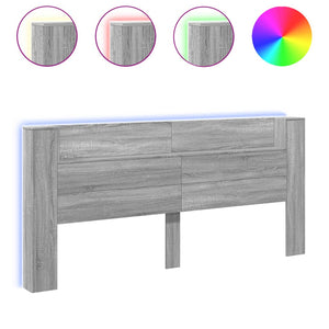 LED Kopfteil mit Ablage Grau Sonoma 220cm
