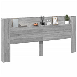 LED Kopfteil mit Ablage Grau Sonoma 220cm
