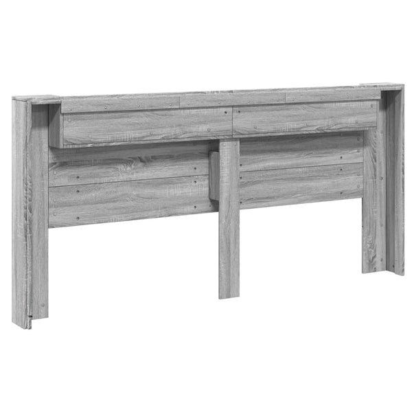 LED Kopfteil mit Ablage Grau Sonoma 220cm