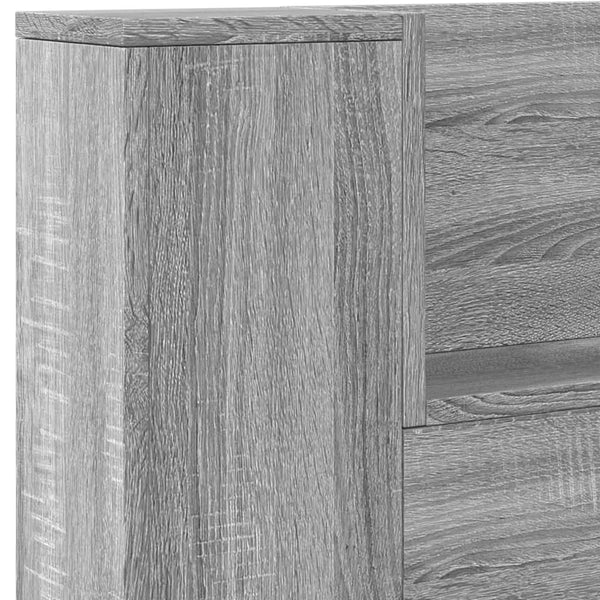 LED Kopfteil mit Ablage Grau Sonoma 220cm