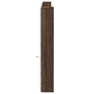 LED Kopfteil mit Ablage Braun Eiche 220 cm