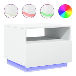 Couchtisch mit LED Weiß 50x49x40 cm