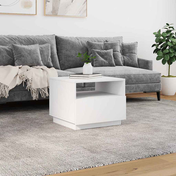 Couchtisch mit LED Weiß 50x49x40 cm