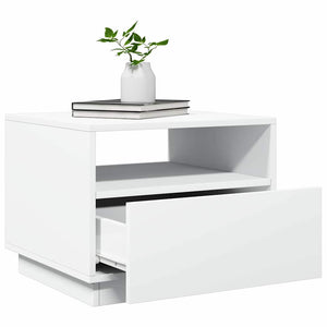 Couchtisch mit LED Weiß 50x49x40 cm