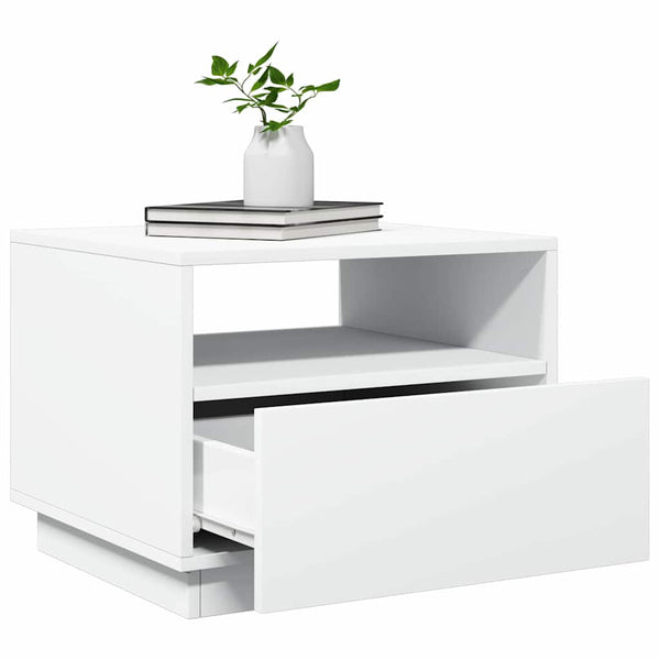 Couchtisch mit LED Weiß 50x49x40 cm