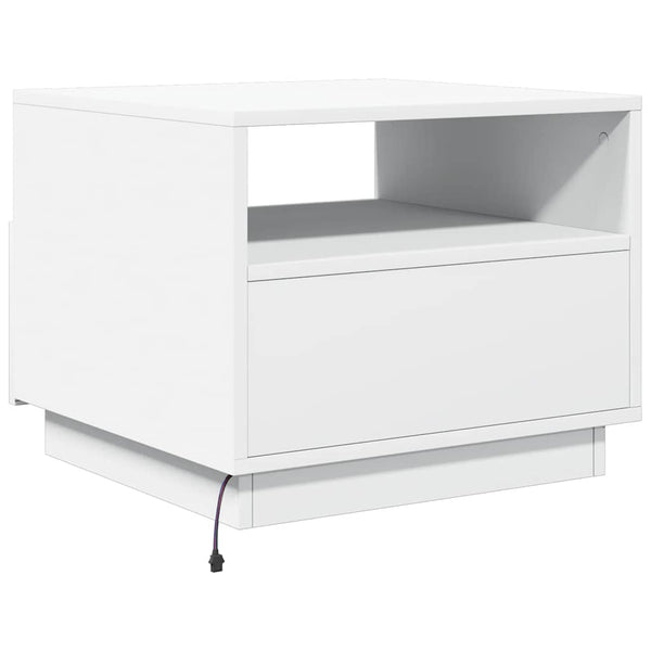 Couchtisch mit LED Weiß 50x49x40 cm