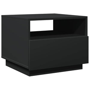 Couchtisch Schwarz mit LED-Leuchten 50x49x40 cm