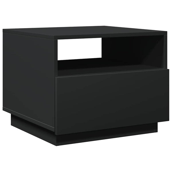 Couchtisch Schwarz mit LED-Leuchten 50x49x40 cm