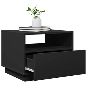 Couchtisch Schwarz mit LED-Leuchten 50x49x40 cm