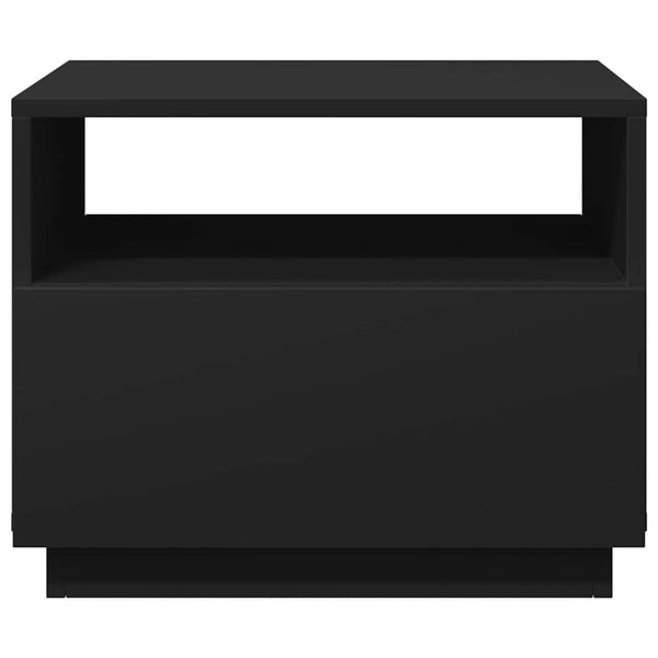 Couchtisch Schwarz mit LED-Leuchten 50x49x40 cm