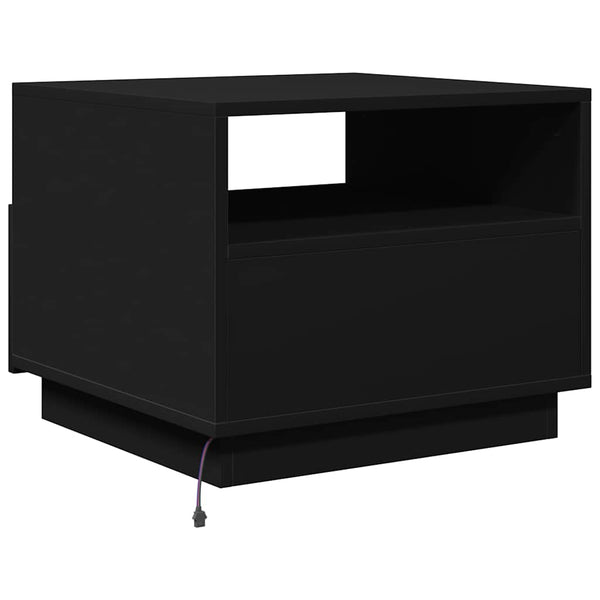 Couchtisch Schwarz mit LED-Leuchten 50x49x40 cm