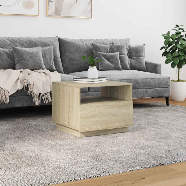 LED Couchtisch Sonoma Eiche 50x49x40 cm